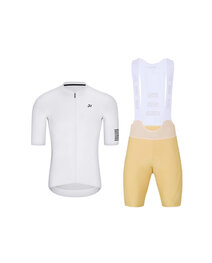 HOLOKOLO Rövid kerékpáros mez rövidnadrággal - VICTORIOUS ELITE - bézs/fehér